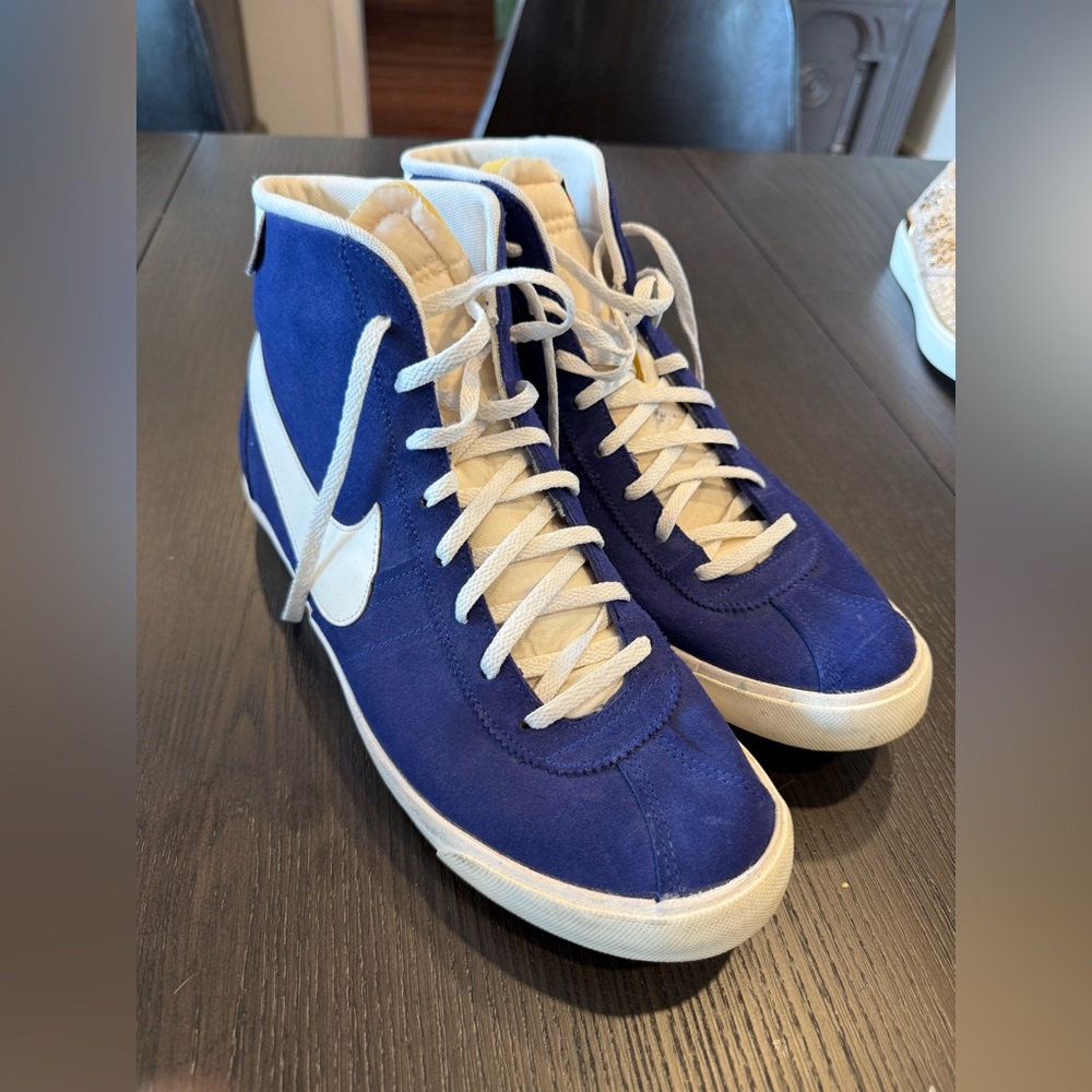 Nike Royal Blue and White High-Top Sneakers